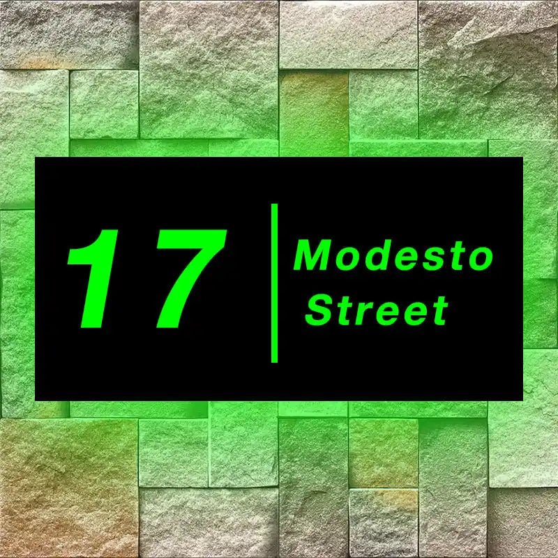 Illuminated address materials distinctive house number signs