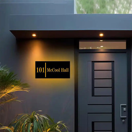house number plaque illuminated Led Illuminated Solar Address Sign