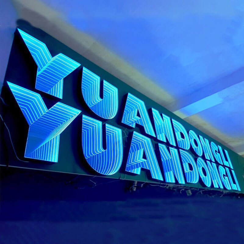 3D LED infinity mirror sign with multiple lighting effects