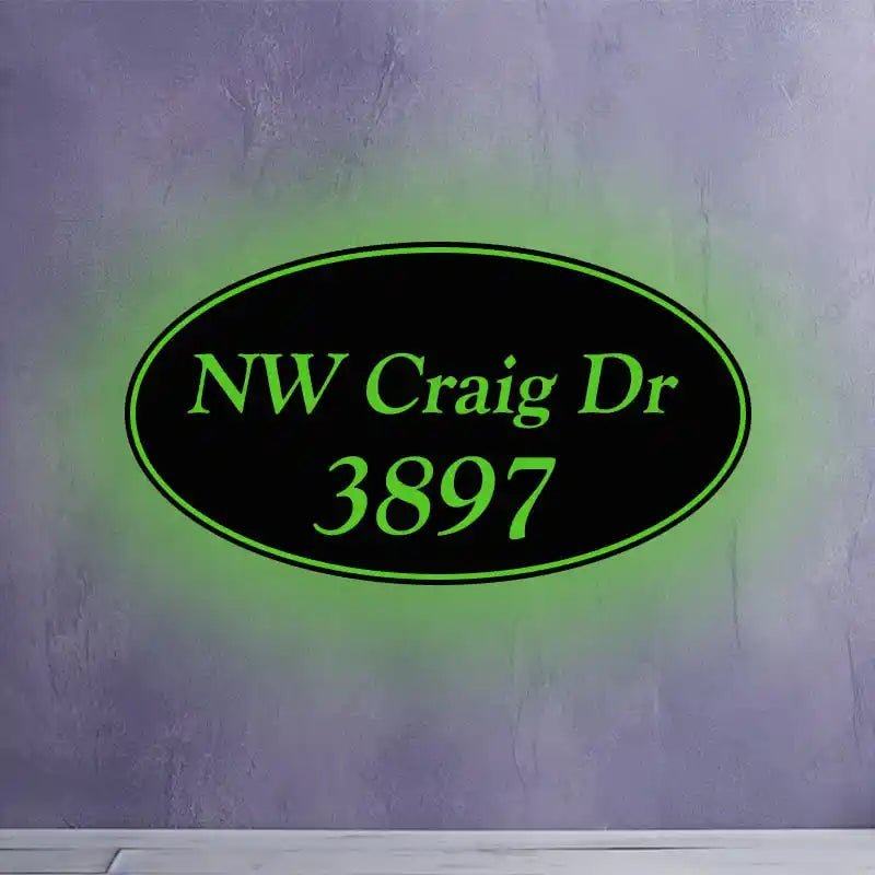 solar powered house sign Illuminated address sign Custom Address Plaque Address Sign Illuminated Number Lightbox Oval Shape