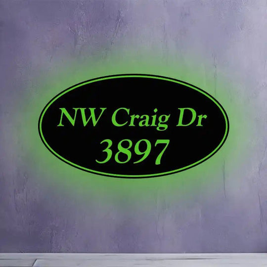 solar powered house sign Illuminated address sign Custom Address Plaque Address Sign Illuminated Number Lightbox Oval Shape
