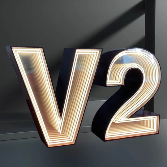 Custom-shaped infinity mirror LED letters for exterior signage