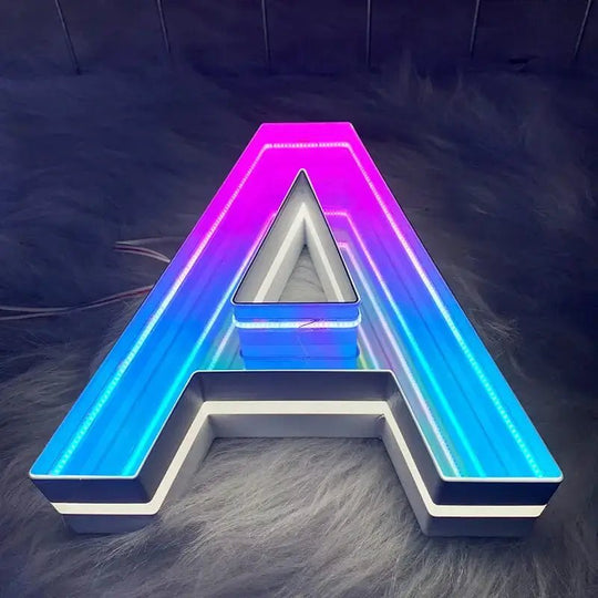 Custom 3D infinity mirror LED sign for event backdrops