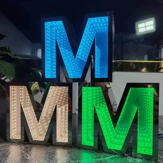 Custom RGB infinity mirror LED sign for nightclubs