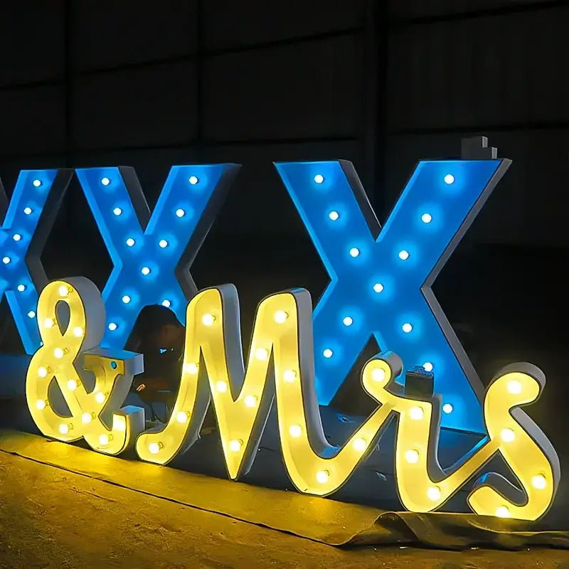 Custom neon marquee letters for weddings and events