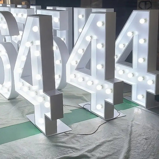 Custom vintage marquee letters with PVC bulb lights