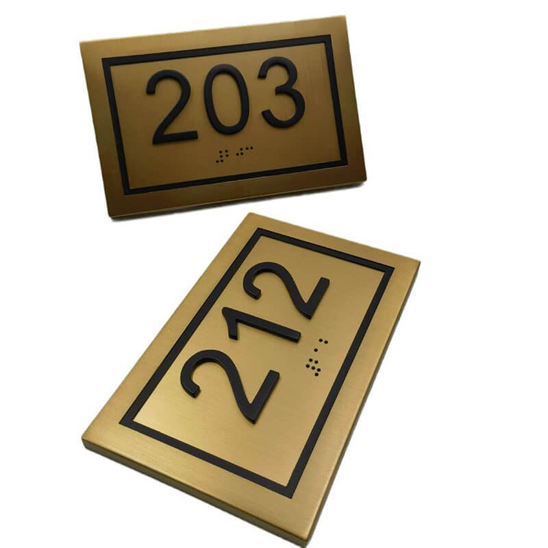 Custom braille signs made to code Braille guided cards with convex touch signs