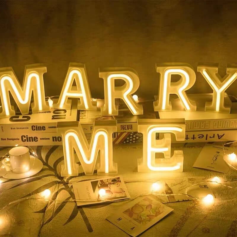 LED neon letters signs for weddings and events