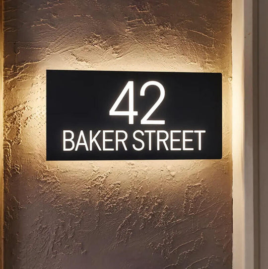 DIY illuminated house number plaque kit easy install lighted house numbers