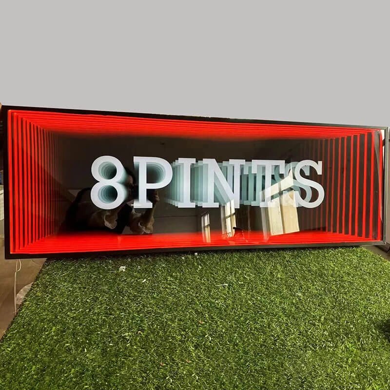 Dimmable Infinity Light - Custom LED Mirror Name Sign, 3D Neon Wall Decor Adjustable Brightness for Bedroom, Perfect Gift
