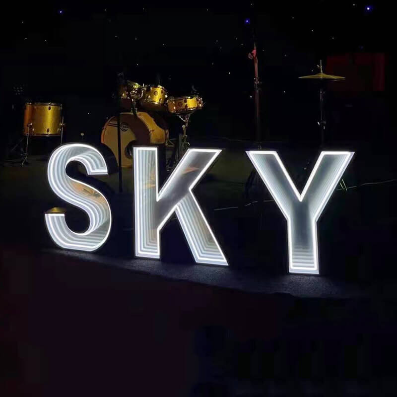 Durable aluminum infinity mirror LED channel letters