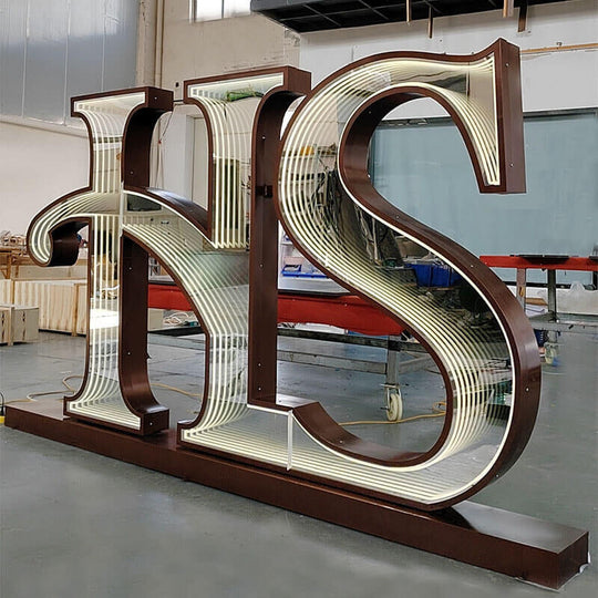 Energy-saving infinity mirror LED channel letters for shops