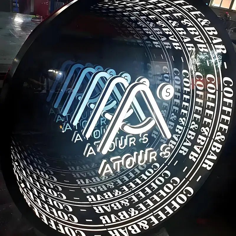 Eye-catching infinity mirror light box sign for retail displays