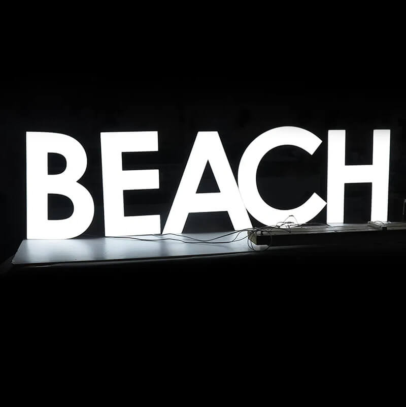 Front lit signs with dimmable LED lighting options