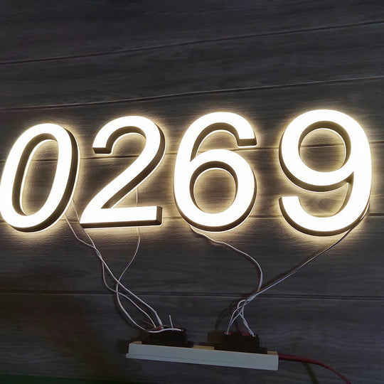 solar powered address sign Programmable LED house number signs features