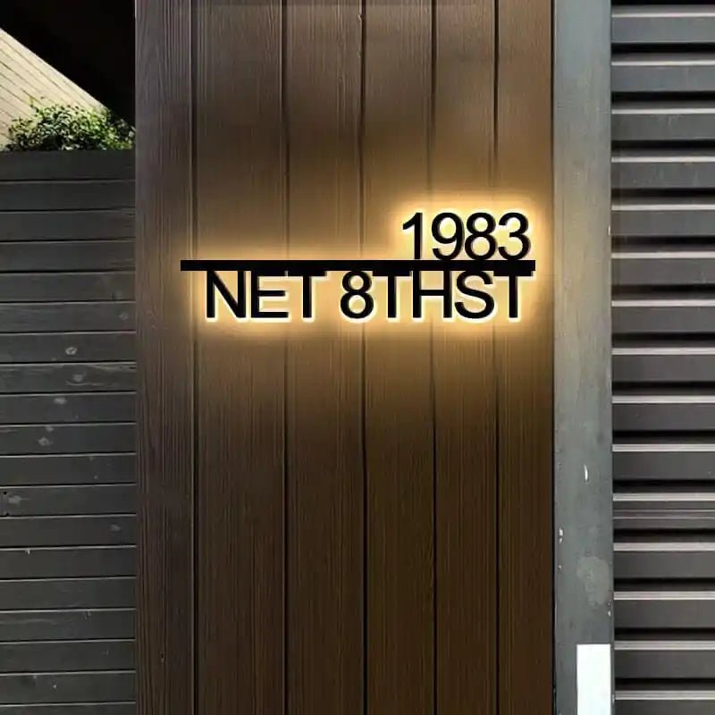 Gate Address Plaque with LED Backlight – Easy-to-Read Numbers