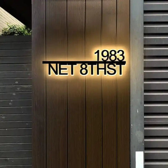 Gate Address Plaque with LED Backlight – Easy-to-Read Numbers