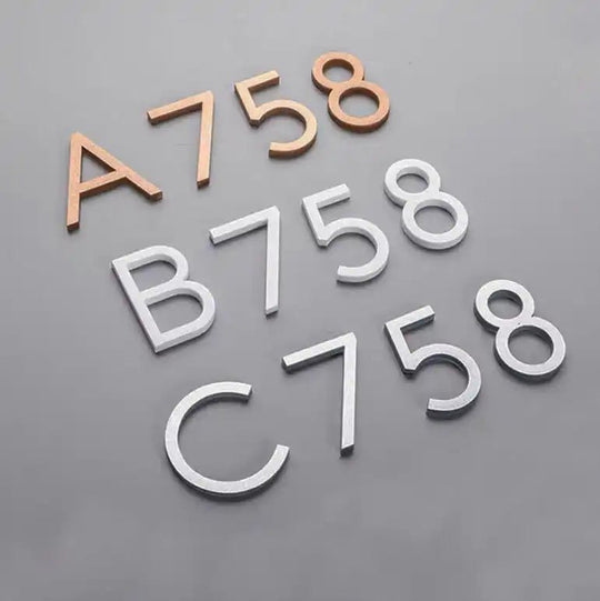 Stainless steel house number markers