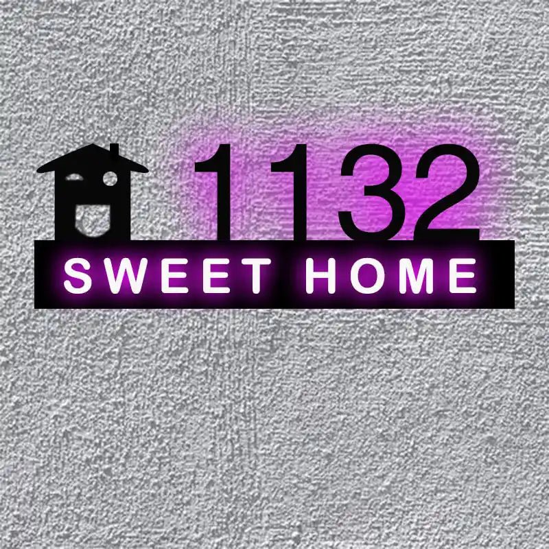 street number light Slim profile illuminated house numbers for flush wall mounting