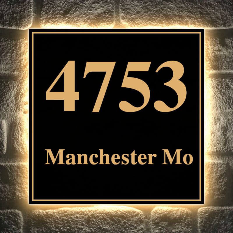 Illuminated Address Plaque Lighted House Numbers Address Sign Plaque Light up Round Plaque Box