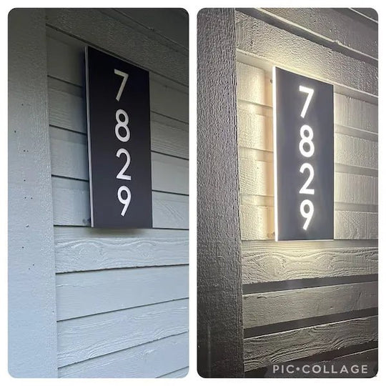 Illuminated House Numbers Solar LED Backlit House Numbers