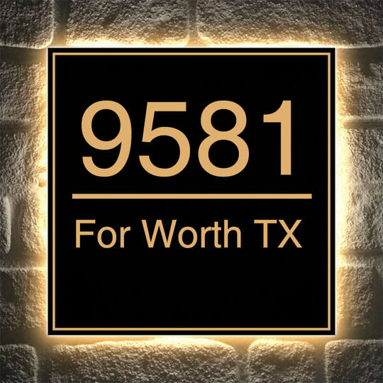Illuminated Home Address Number, Lighted House Numbers, Modern Address Address plaque