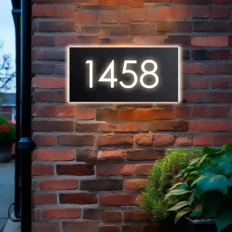 LED Metal House Number Sign | Light up Address Sign | Modern Address | Address top Sign | Metal Address Sign | Address Numbers | Address Plaque