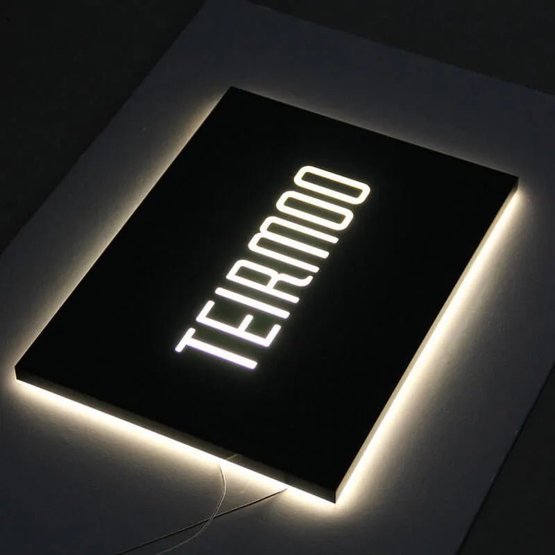 Industrial Metal Light Box - 3D LED Blade Cubic Stainless Steel Sign, Modern Wall Art for Bar, Man Cave, Wedding Decor