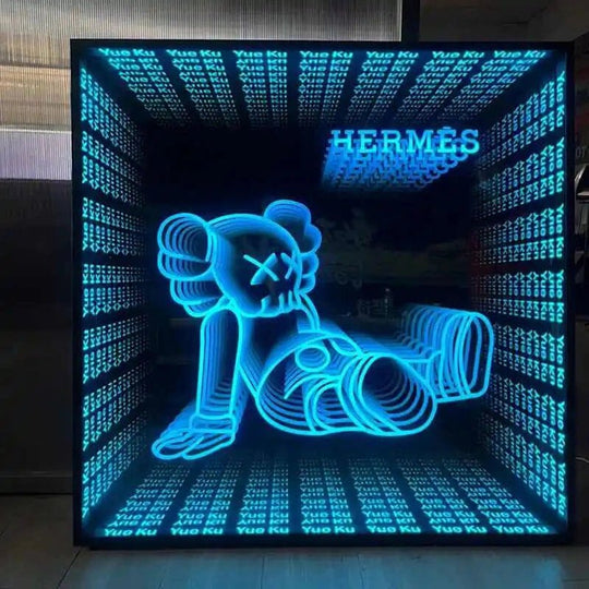 Infinity Mirror Room Sign - Personalized LED Neon Name Plate, 3D Glowing Decor for Bedroom, Living Room, Special Occasion Gift