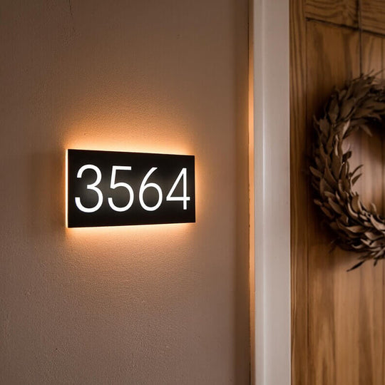 LED Backlit Floating Modern House Numbers