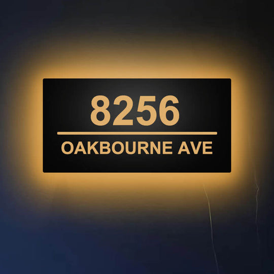 Large Rectangular Address Plaque for LED Backlit Numbers
