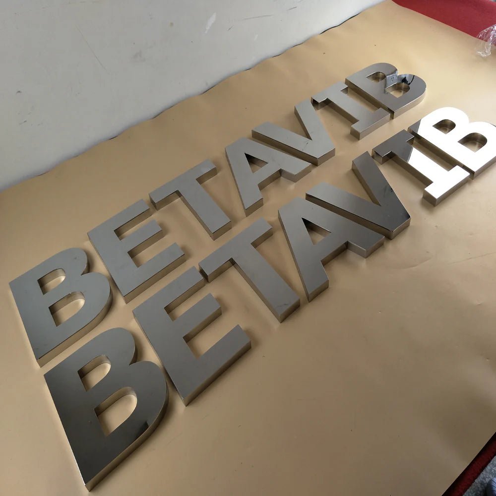Laser cut stainless steel address signs for commercial buildings