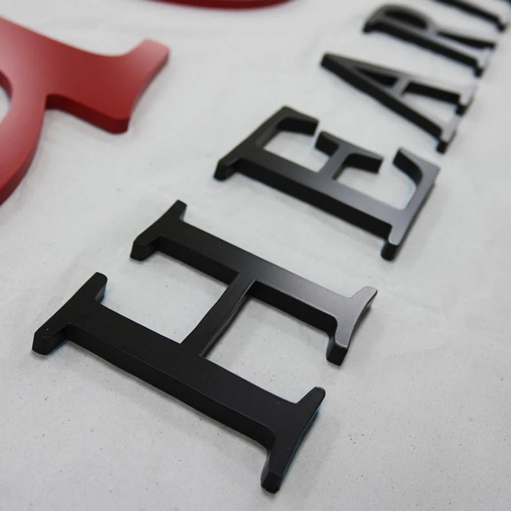 Laser cut stainless steel letters for building signs outdoor