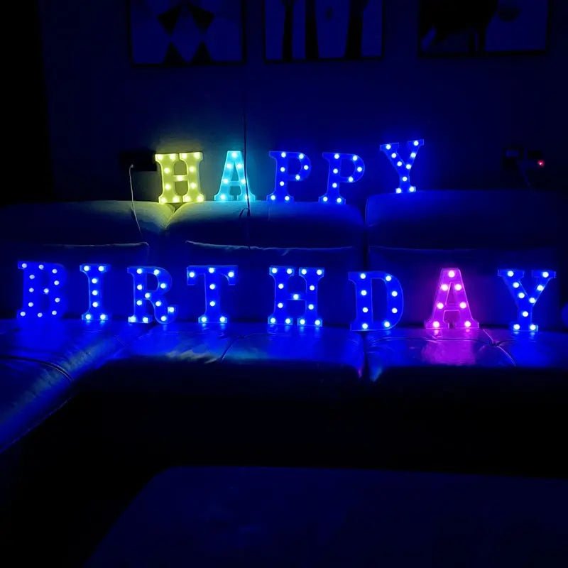 Freestanding neon letters for trade show displays