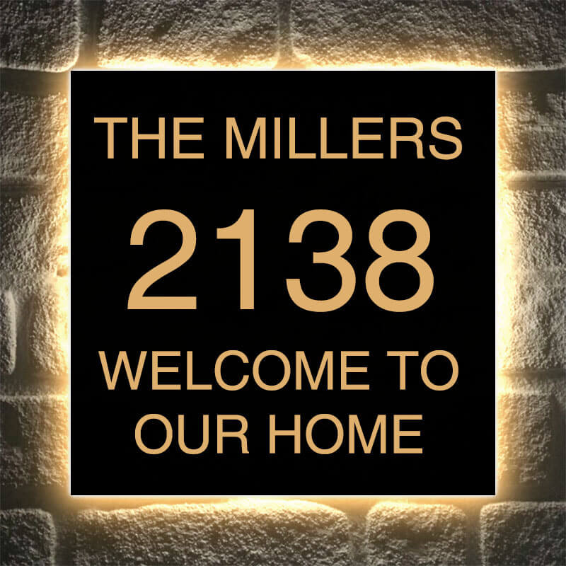 Lighted Address Plaques For House Custom Solar Backlit House Number Address Sign for Outside odern Illuminated Address Plaque ersonalized