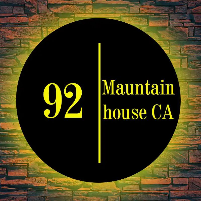 metal house address signs Backlit LED House Address Numbers Lighted Address Numbers