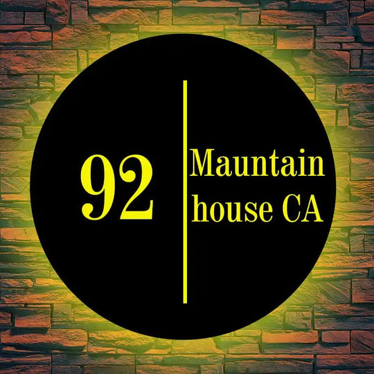 metal house address signs Backlit LED House Address Numbers Lighted Address Numbers