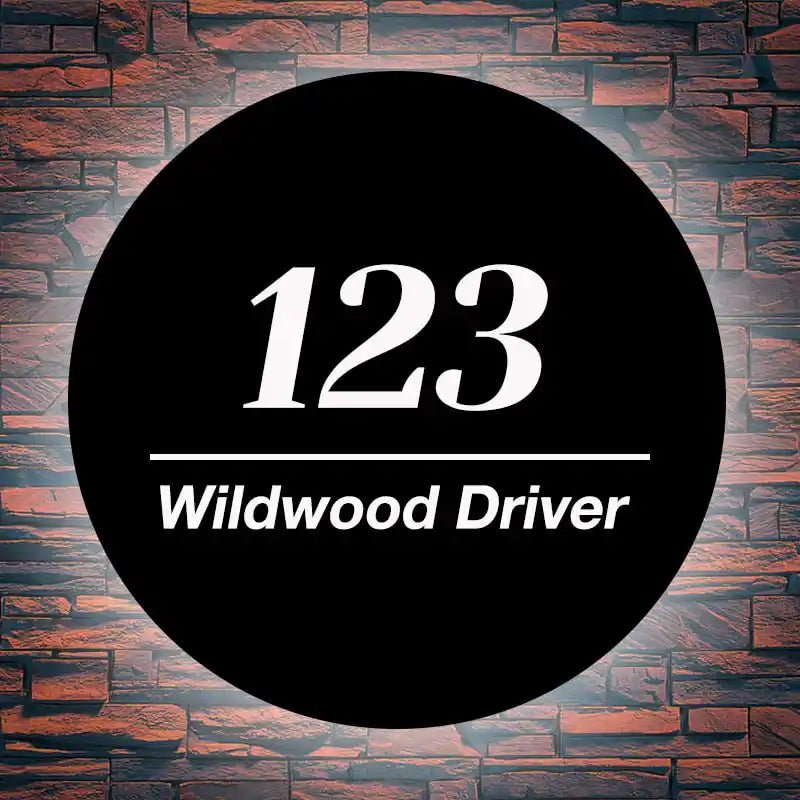 front door numbers Backlit Numbers Modern Light Up LED Large round Address Plaque for LED Backlit Numbers