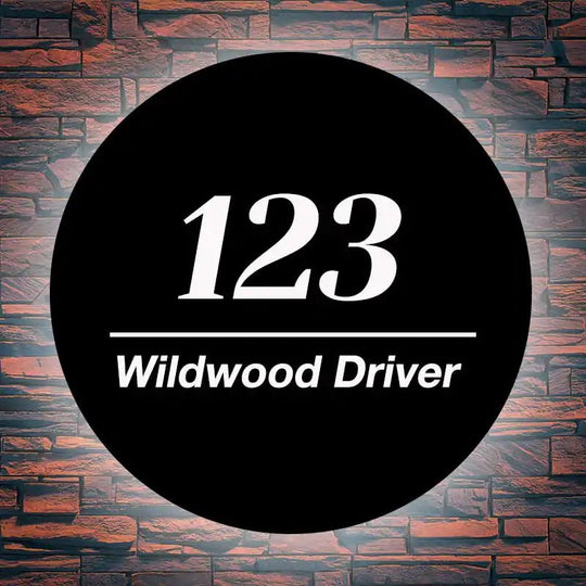 front door numbers Backlit Numbers Modern Light Up LED Large round Address Plaque for LED Backlit Numbers