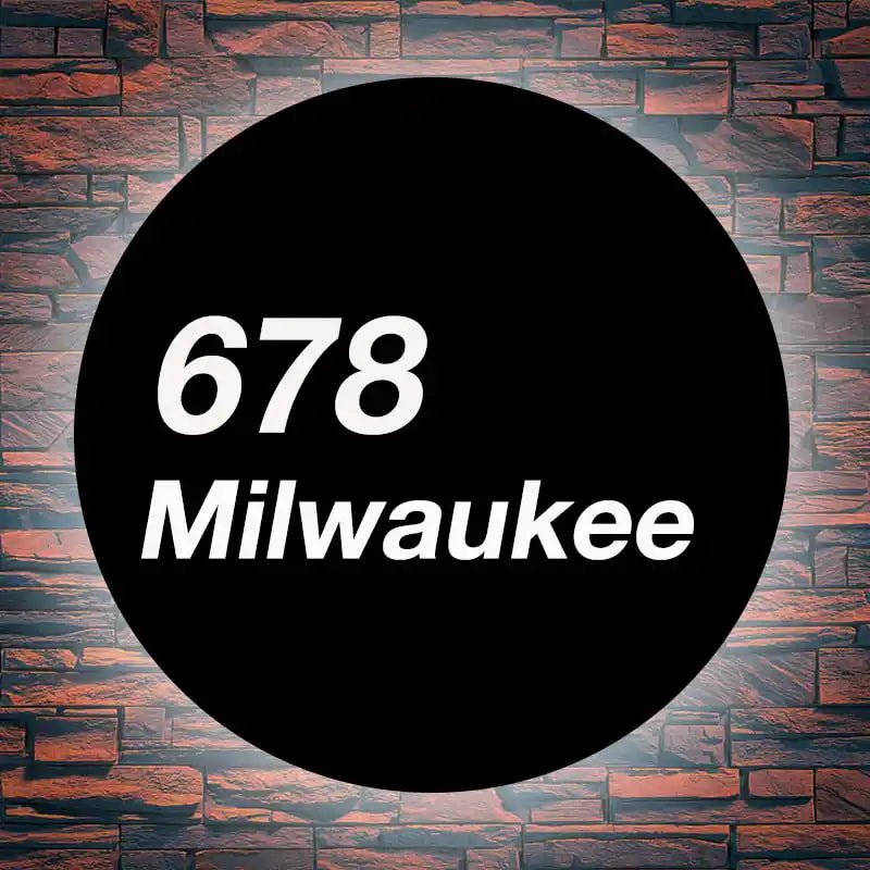 aluminum numbers lighted address plaque with LED lights Round Modern address plaque