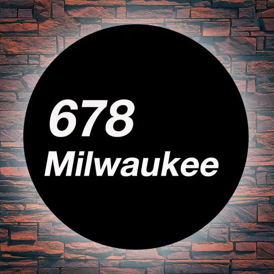 aluminum numbers lighted address plaque with LED lights Round Modern address plaque