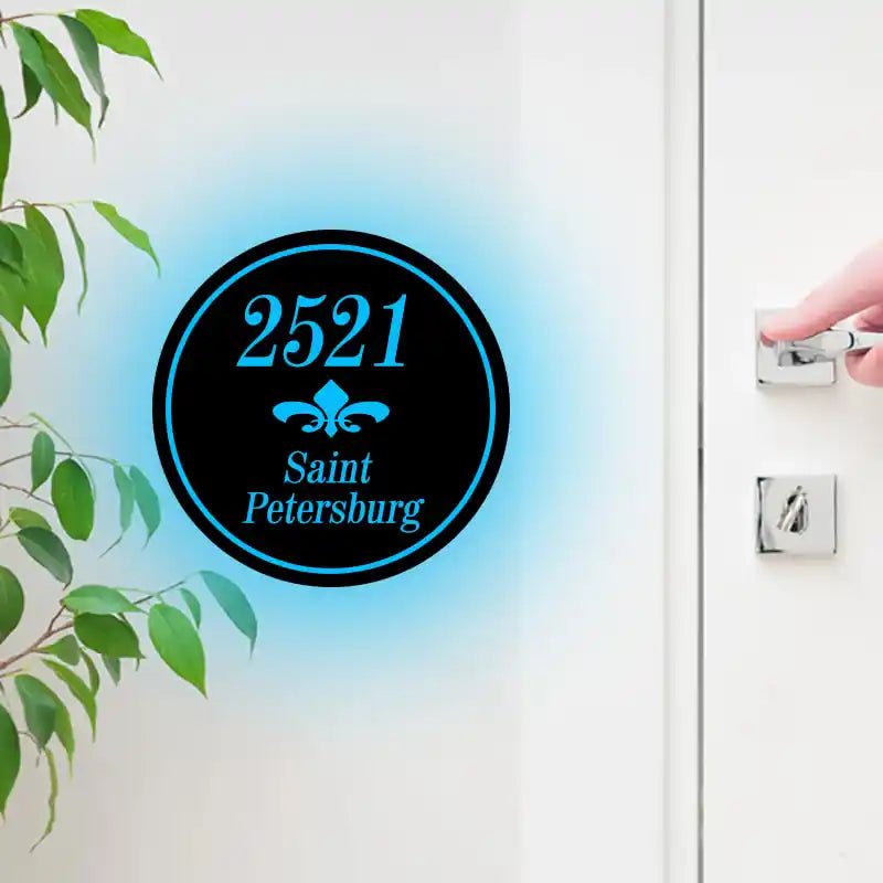 5 inch house numbers Illuminated Address Plaque