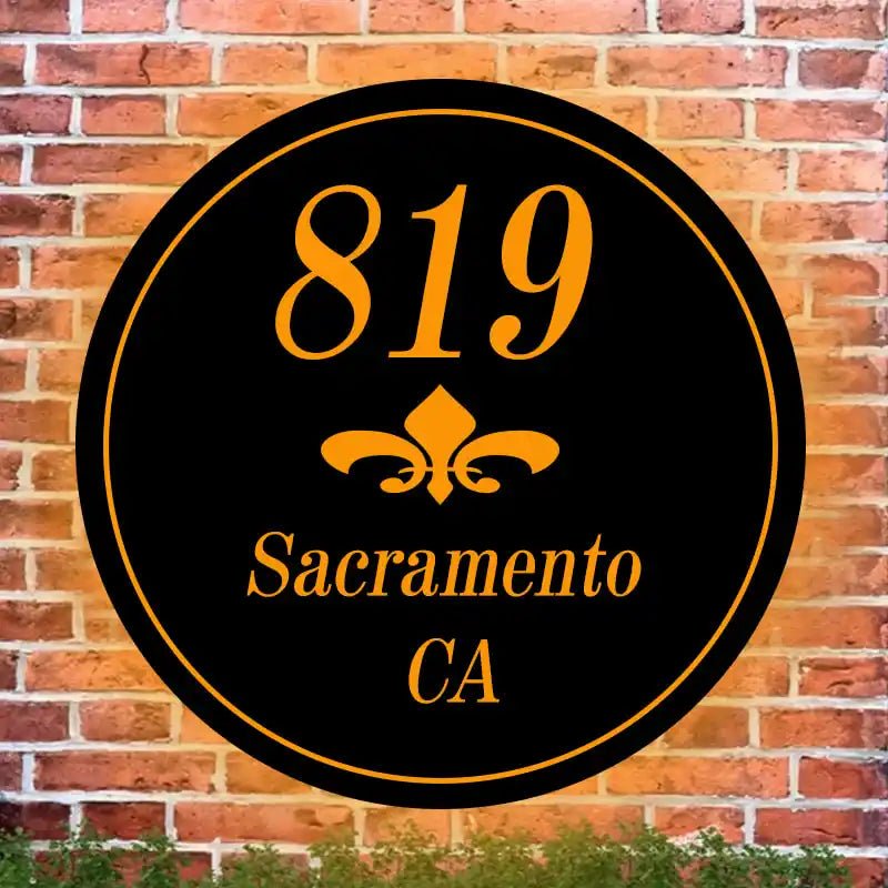 craftsman style house numbers  Led Light Box round Plaque