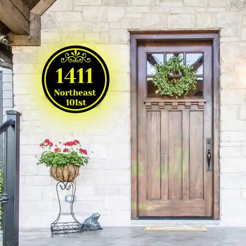 reflective house number sign Illuminated Address Plaques Large Address Plaque for LED Backlit Numbers
