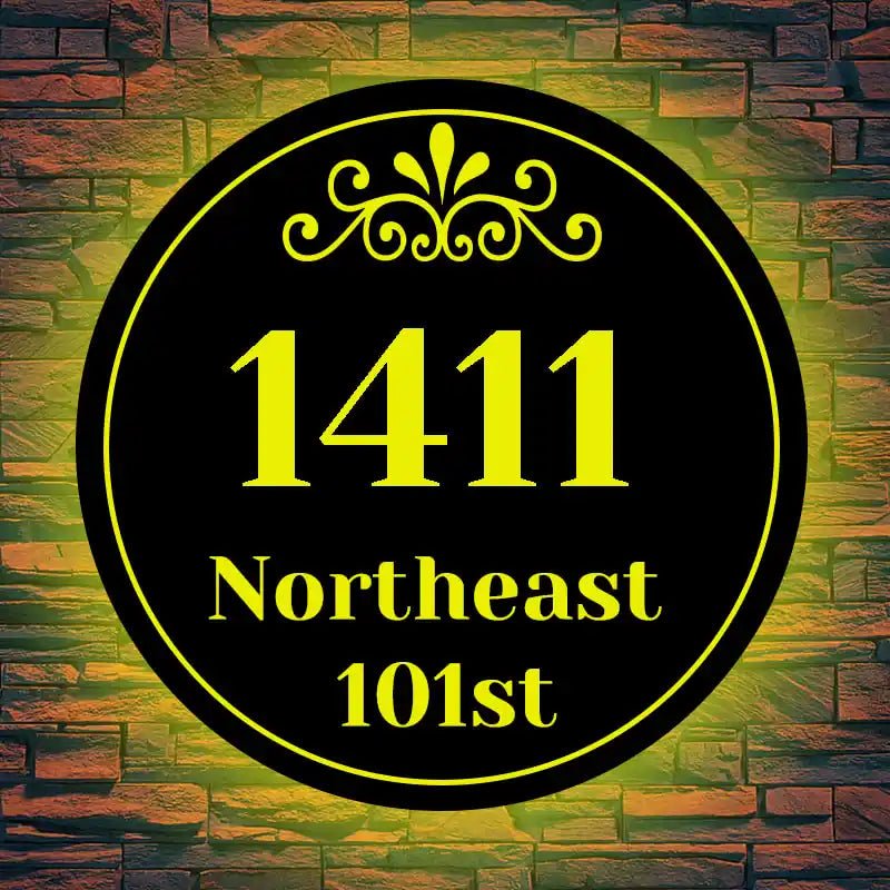 Illuminated House Numbers reflective address plaques metal address signs for yard