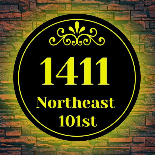 Illuminated House Numbers reflective address plaques metal address signs for yard