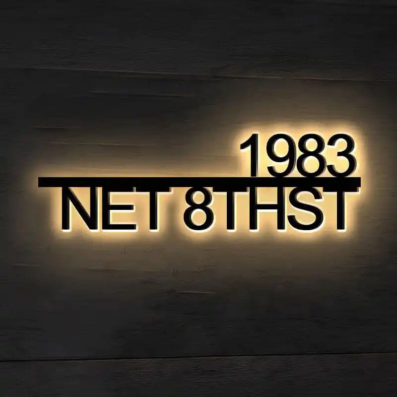 Mailbox-Mounted Illuminated Numbers – Custom 3D Metal Design