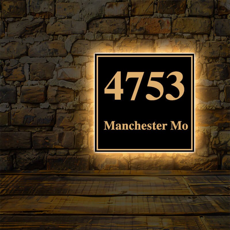 Metal Address Plaque Signs Lighted ustom Fabricated metal Address Plaque signs with LED Lighted Illumination available in different sizes