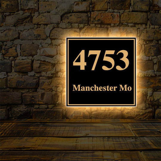 Metal Address Plaque Signs Lighted ustom Fabricated metal Address Plaque signs with LED Lighted Illumination available in different sizes