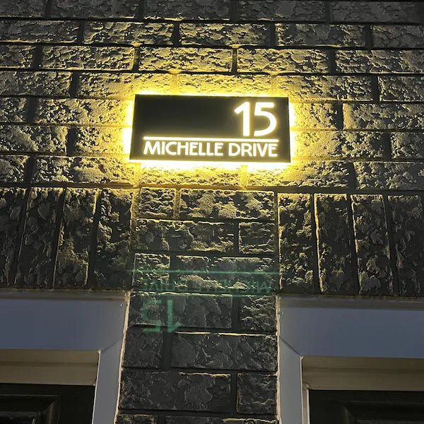 Metal Address Plaque Signs Lighted